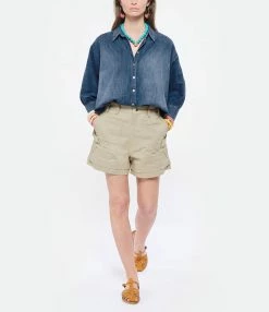 HANA SAN Chemise Calypso Bleu Indigo -Majestic Filatures shop hanas look20220216 138