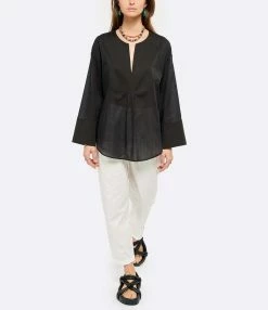HANA SAN Blouse Nizia Noir -Majestic Filatures shop hanas look20220222 39