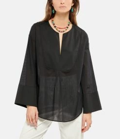 HANA SAN Blouse Nizia Noir -Majestic Filatures shop hanas look20220222 40