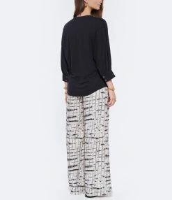 HANA SAN Blouse Lin Aristide Noir -Majestic Filatures shop hanas look20220331 319