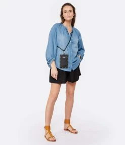 HANA SAN Blouse Natalia Coton Denim -Majestic Filatures shop hanas look20230126 457