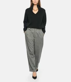 IDA DEGLIAME Pull La Vareuse Amoureuse Cachemire Noir -Majestic Filatures shop idade look20211028 172