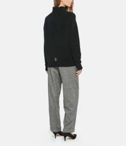 IDA DEGLIAME Pull La Vareuse Amoureuse Cachemire Noir -Majestic Filatures shop idade look20211028 189