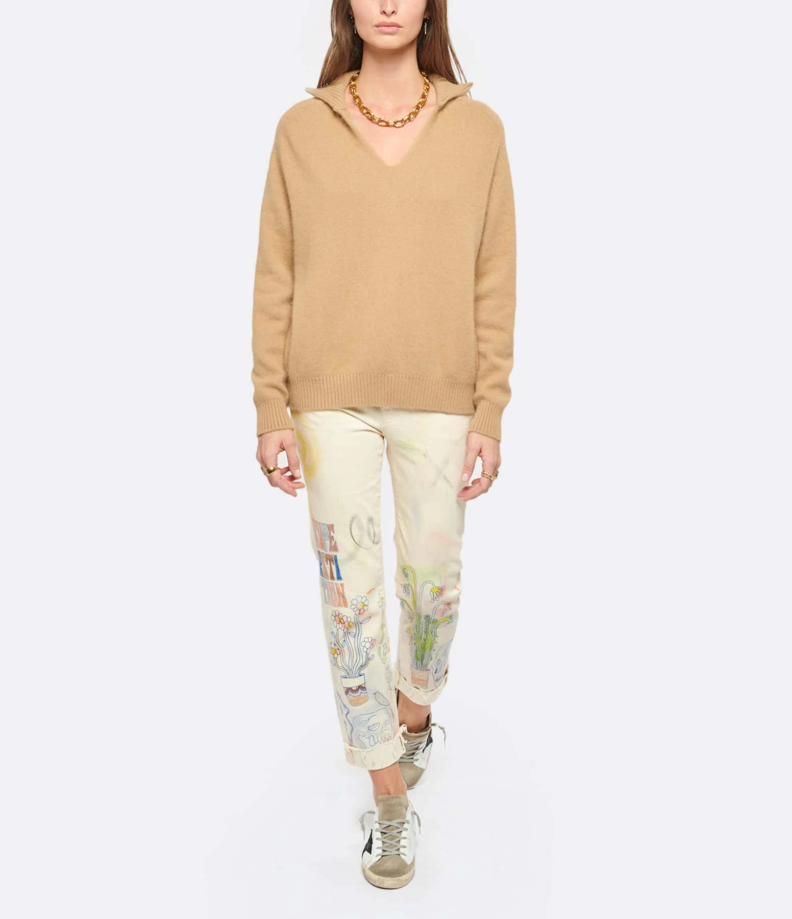 IDA DEGLIAME Pull La Vareuse Amoureuse Cachemire Cognac 4 IDA DEGLIAME Pull La Vareuse Amoureuse Cachemire Cognac – Image 4