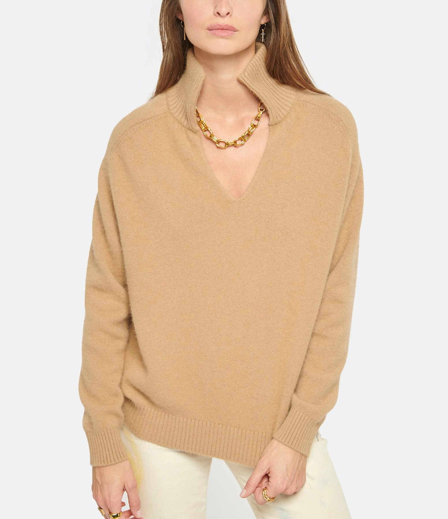 IDA DEGLIAME Pull La Vareuse Amoureuse Cachemire Cognac 3 IDA DEGLIAME Pull La Vareuse Amoureuse Cachemire Cognac – Image 3