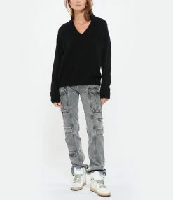 IDA DEGLIAME Pull La Vareuse Amoureuse Cachemire Noir -Majestic Filatures shop idade look20220914 158