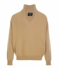IDA DEGLIAME Pull La Vareuse Amoureuse Cachemire Cognac