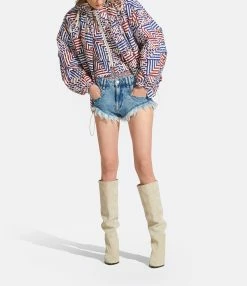 MARANT ÉTOILE Short Eneidao Coton Bleu Clair -Majestic Filatures shop im etoile ss23 18