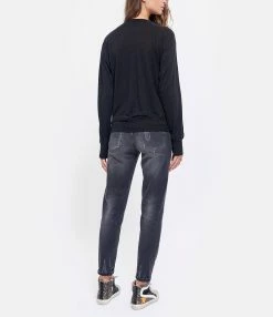 MARANT ÉTOILE Tee-shirt Klowia Lin Noir Argenté Rose -Majestic Filatures shop imara look20190701 196 1 2