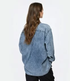 Isabel Marant Chemise Homme Vhelynton Coton Bleu -Majestic Filatures shop imarc look20221228 57