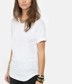 MARANT ÉTOILE Tee-shirt Koldi Uni Lin Blanc -Majestic Filatures shop imare look20201118 66