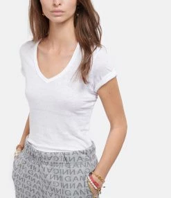 MARANT ÉTOILE Tee-shirt Kranger Lin Blanc -Majestic Filatures shop imare look20201202 175