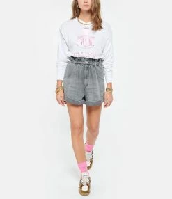 MARANT ÉTOILE Tee-shirt Klowia Lin Blanc Rose -Majestic Filatures shop imare look20210525 224 1 1