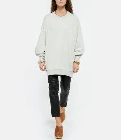 MARANT ÉTOILE Sweatshirt Mindyae Coton Écru -Majestic Filatures shop imare look20210622 128