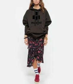 MARANT ÉTOILE Sweatshirt Mansel Coton Noir Délavé -Majestic Filatures shop imare look20210707 151 1