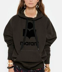 MARANT ÉTOILE Sweatshirt Mansel Coton Noir Délavé -Majestic Filatures shop imare look20210707 153 1