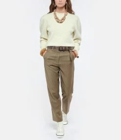 MARANT ÉTOILE Pull Kelaya Coton Écru -Majestic Filatures shop imare look20210811 316