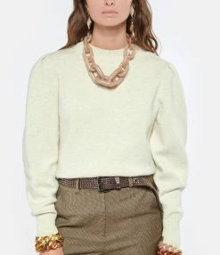 MARANT ÉTOILE Pull Kelaya Coton Écru -Majestic Filatures shop imare look20210811 317