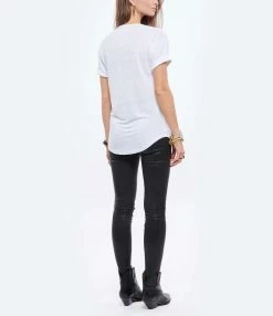 MARANT ÉTOILE Tee-shirt Koldi Lin Blanc Argenté -Majestic Filatures shop imare look20211110 181 1