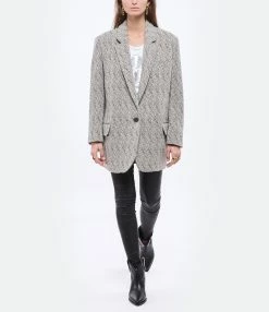 MARANT ÉTOILE Tee-shirt Koldi Lin Blanc Argenté -Majestic Filatures shop imare look20211110 185 1