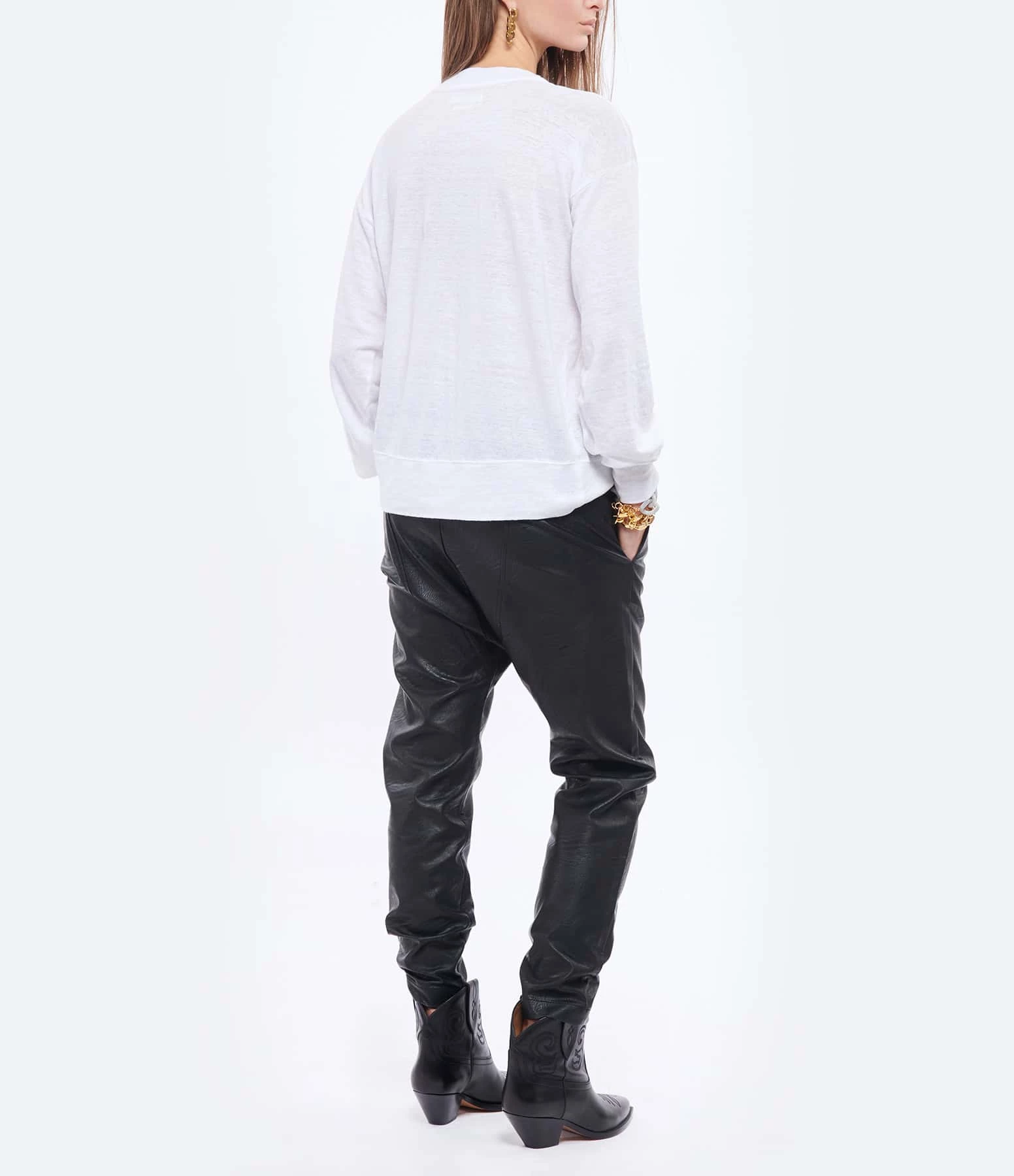 MARANT ÉTOILE Tee-shirt Klowia Lin Blanc Bleu 4 MARANT ÉTOILE Tee-shirt Klowia Lin Blanc Bleu – Image 4