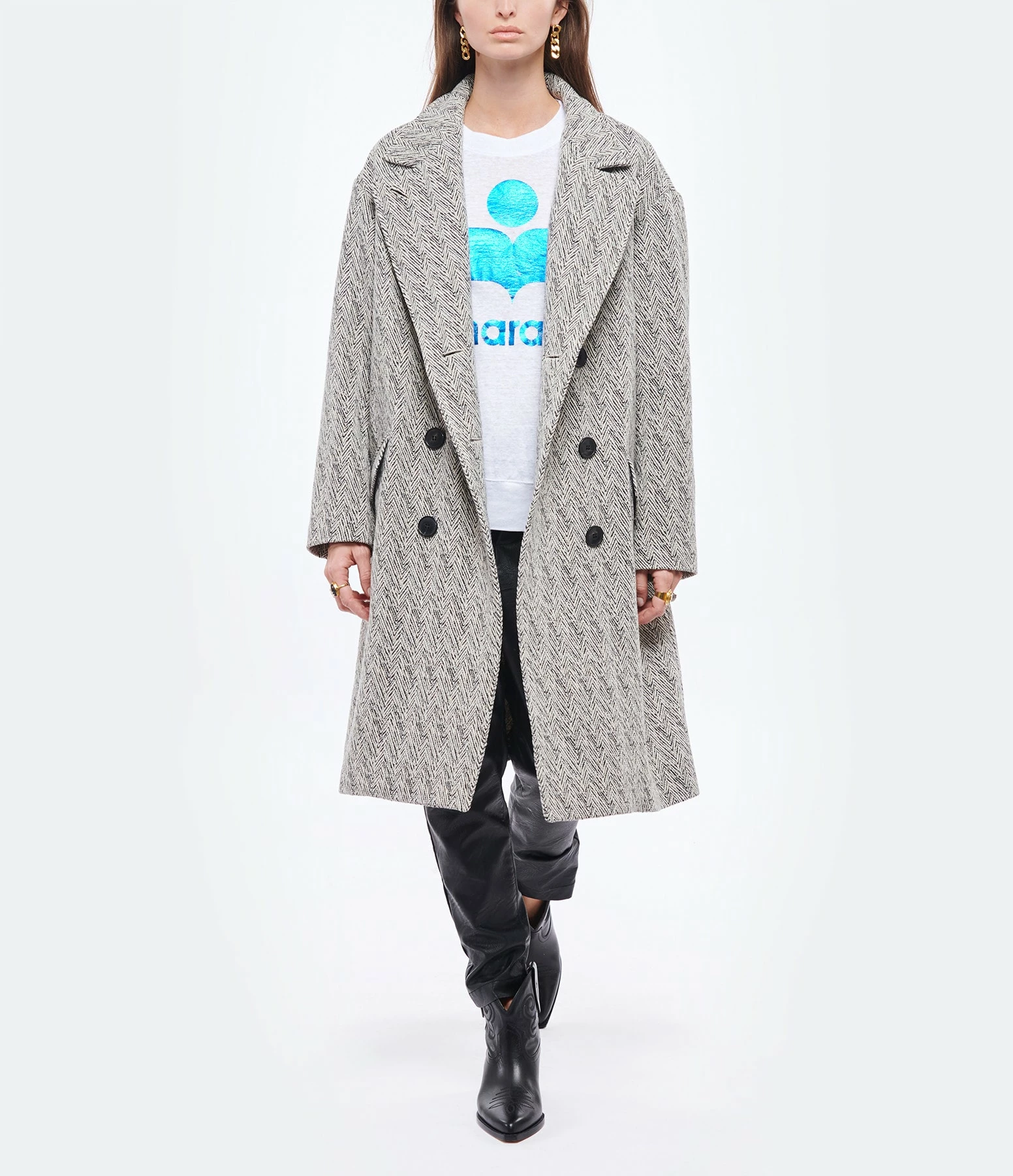 MARANT ÉTOILE Tee-shirt Klowia Lin Blanc Bleu 5 MARANT ÉTOILE Tee-shirt Klowia Lin Blanc Bleu – Image 5