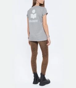 MARANT ÉTOILE Tee-shirt Zewel Coton Organique Gris Écru -Majestic Filatures shop imare look20211116 277 1