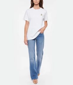 MARANT ÉTOILE Tee-shirt Zewel Coton Organique Blanc Kaki -Majestic Filatures shop imare look20220518 129