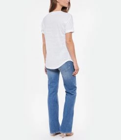 MARANT ÉTOILE Tee-shirt Koldi Lin Blanc Bleu -Majestic Filatures shop imare look20220518 145