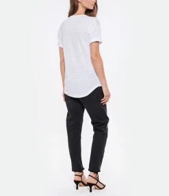 MARANT ÉTOILE Tee-shirt Koldi Lin Blanc Noir -Majestic Filatures shop imare look20220518 158