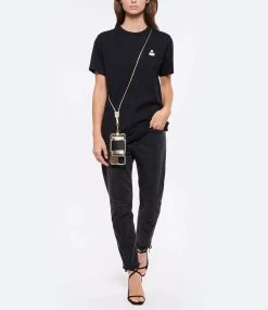 MARANT ÉTOILE Tee-shirt Zewel Coton Organique Noir Écru -Majestic Filatures shop imare look20220518 184
