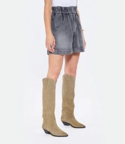 MARANT ÉTOILE Short Titea Coton Gris 12 MARANT ÉTOILE Short Titea Coton Gris -Majestic Filatures shop imare look20220531 319