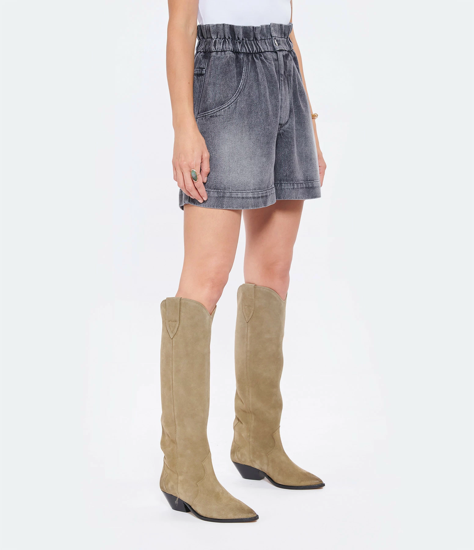 MARANT ÉTOILE Short Titea Coton Gris 4 MARANT ÉTOILE Short Titea Coton Gris – Image 4