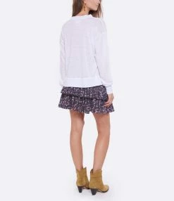 MARANT ÉTOILE Tee-shirt Klowia Lin Blanc Rose -Majestic Filatures shop imare look20220602 22 scaled