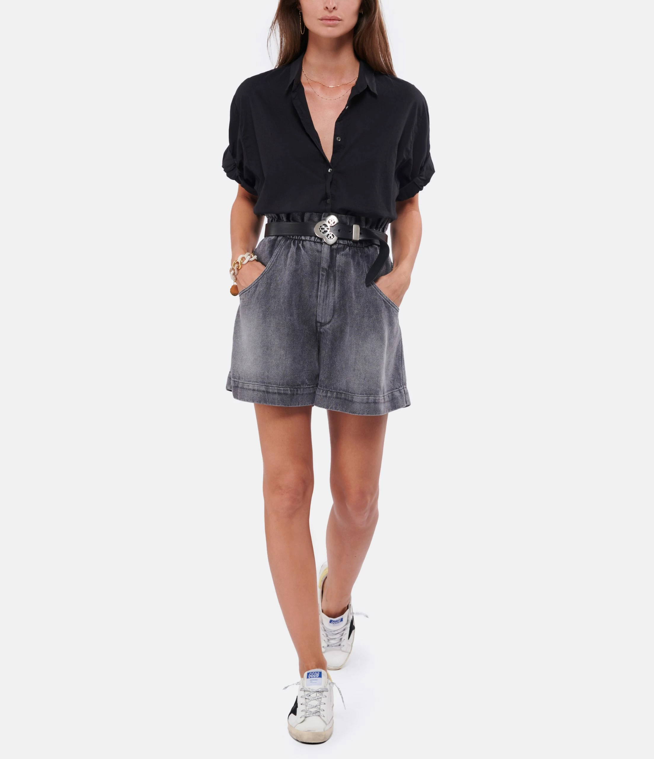 MARANT ÉTOILE Short Titea Coton Gris 9 MARANT ÉTOILE Short Titea Coton Gris – Image 9