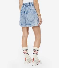 MARANT ÉTOILE Short Titea Coton Bleu Clair -Majestic Filatures shop imare look20220615 214 scaled