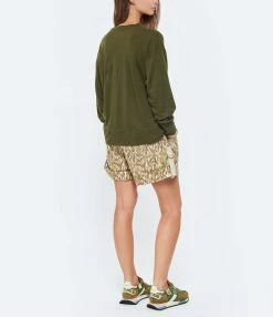 MARANT ÉTOILE Tee-shirt Klowia Lin Kaki Doré -Majestic Filatures shop imare look20220615 271