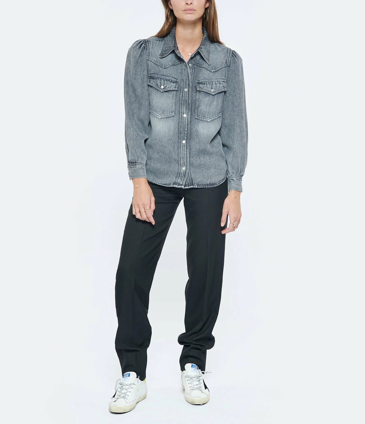 MARANT ÉTOILE Chemise Tahisse Coton Gris 4 MARANT ÉTOILE Chemise Tahisse Coton Gris – Image 4