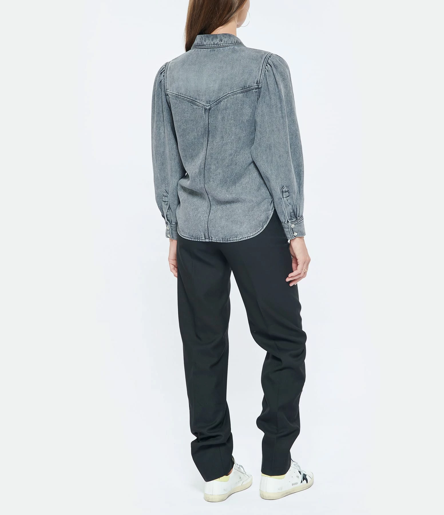 MARANT ÉTOILE Chemise Tahisse Coton Gris 5 MARANT ÉTOILE Chemise Tahisse Coton Gris – Image 5