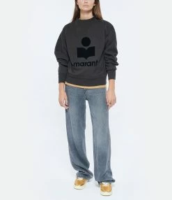 MARANT ÉTOILE Sweatshirt Moby Coton Noir Délavé 9 MARANT ÉTOILE Sweatshirt Moby Coton Noir Délavé -Majestic Filatures shop imare look20220622 293 1