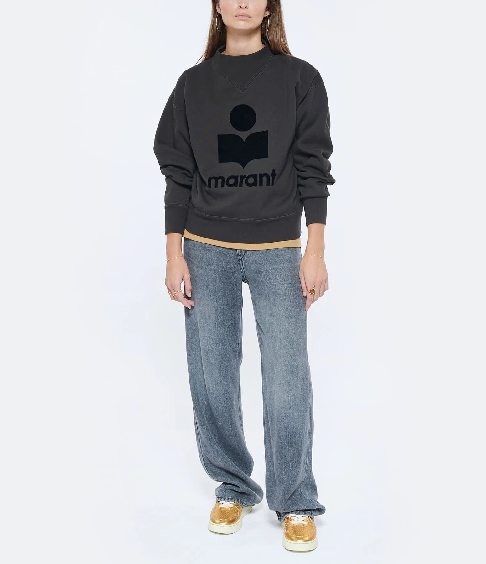 MARANT ÉTOILE Sweatshirt Moby Coton Noir Délavé 5 MARANT ÉTOILE Sweatshirt Moby Coton Noir Délavé – Image 5