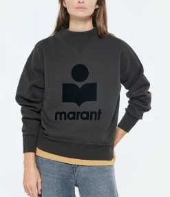 MARANT ÉTOILE Sweatshirt Moby Coton Noir Délavé 7 MARANT ÉTOILE Sweatshirt Moby Coton Noir Délavé -Majestic Filatures shop imare look20220622 296 1