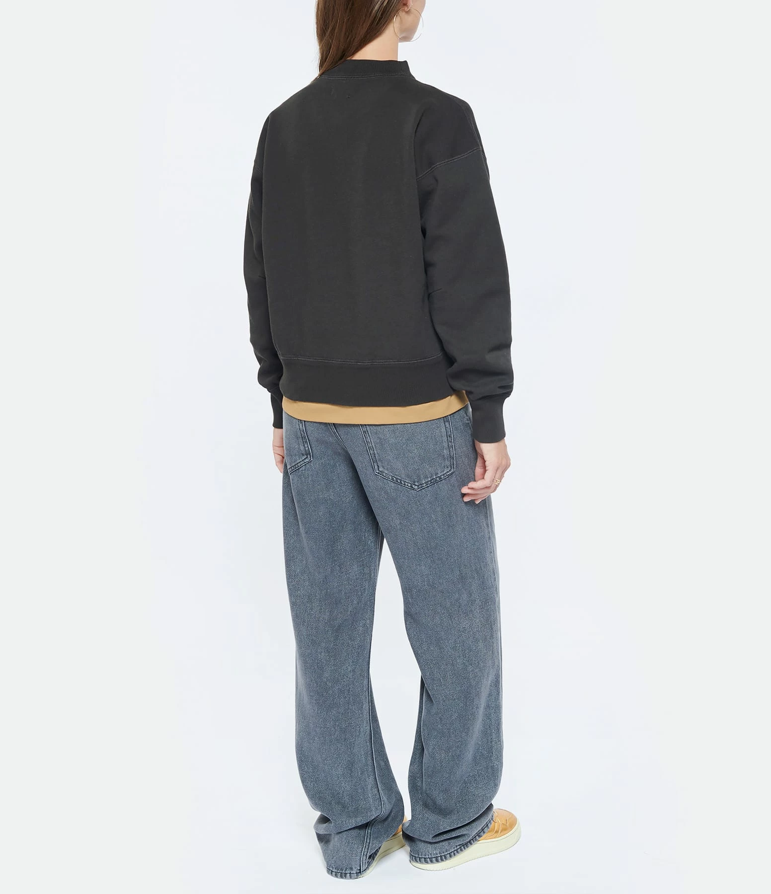 MARANT ÉTOILE Sweatshirt Moby Coton Noir Délavé 4 MARANT ÉTOILE Sweatshirt Moby Coton Noir Délavé – Image 4