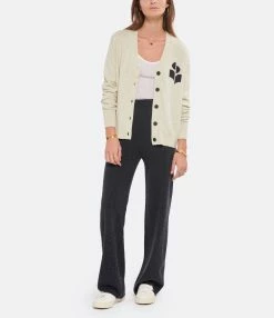 MARANT ÉTOILE Cardigan Karin Coton Gris Clair -Majestic Filatures shop imare look20220802 372