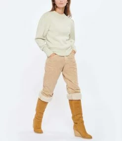 MARANT ÉTOILE Pull Kelaya Coton Écru -Majestic Filatures shop imare look20220914 123