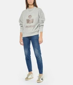 MARANT ÉTOILE Sweatshirt Moby Coton Gris -Majestic Filatures shop imare look20221110 129