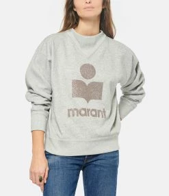 MARANT ÉTOILE Sweatshirt Moby Coton Gris -Majestic Filatures shop imare look20221110 130