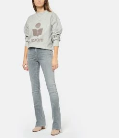 MARANT ÉTOILE Sweatshirt Moby Coton Gris -Majestic Filatures shop imare look20221110 141