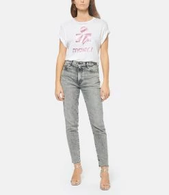 MARANT ÉTOILE Tee-shirt Zewel Lin Rose Blanc -Majestic Filatures shop imare look20221110 146