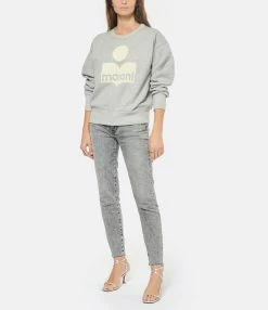MARANT ÉTOILE Sweatshirt Mobyli Coton Gris -Majestic Filatures shop imare look20221110 150